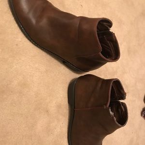 Brown Faux Leather booties